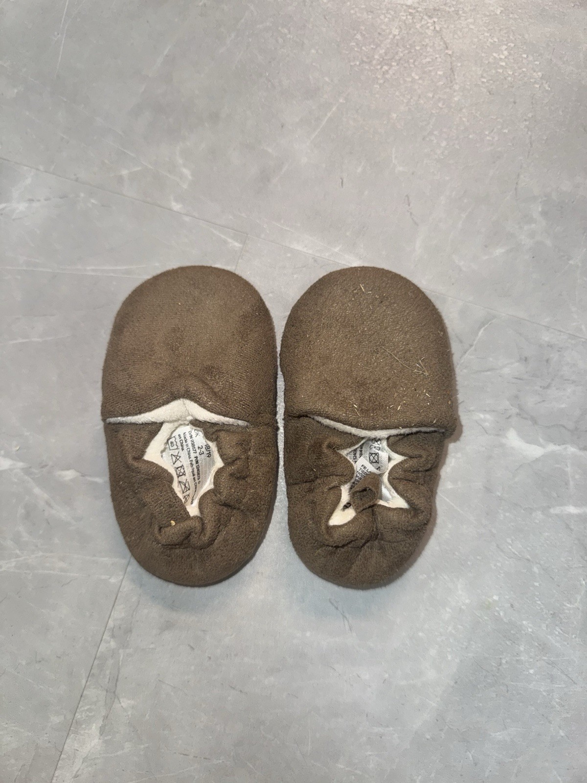 2.5-3.5 Infant Baby Shoes Brown Slip On Soft Bottom H&M Unisex Boys Girls