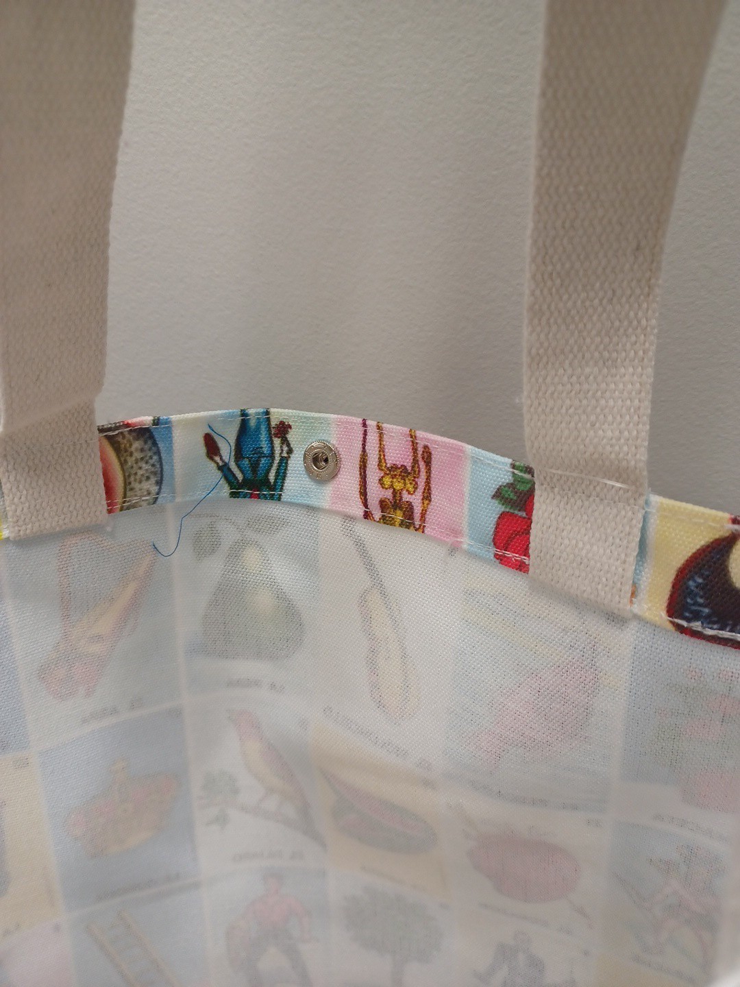 Colorful Print Tote Bag Mexican Bingo Game Shoulder Shopper 15×13 Loteria.