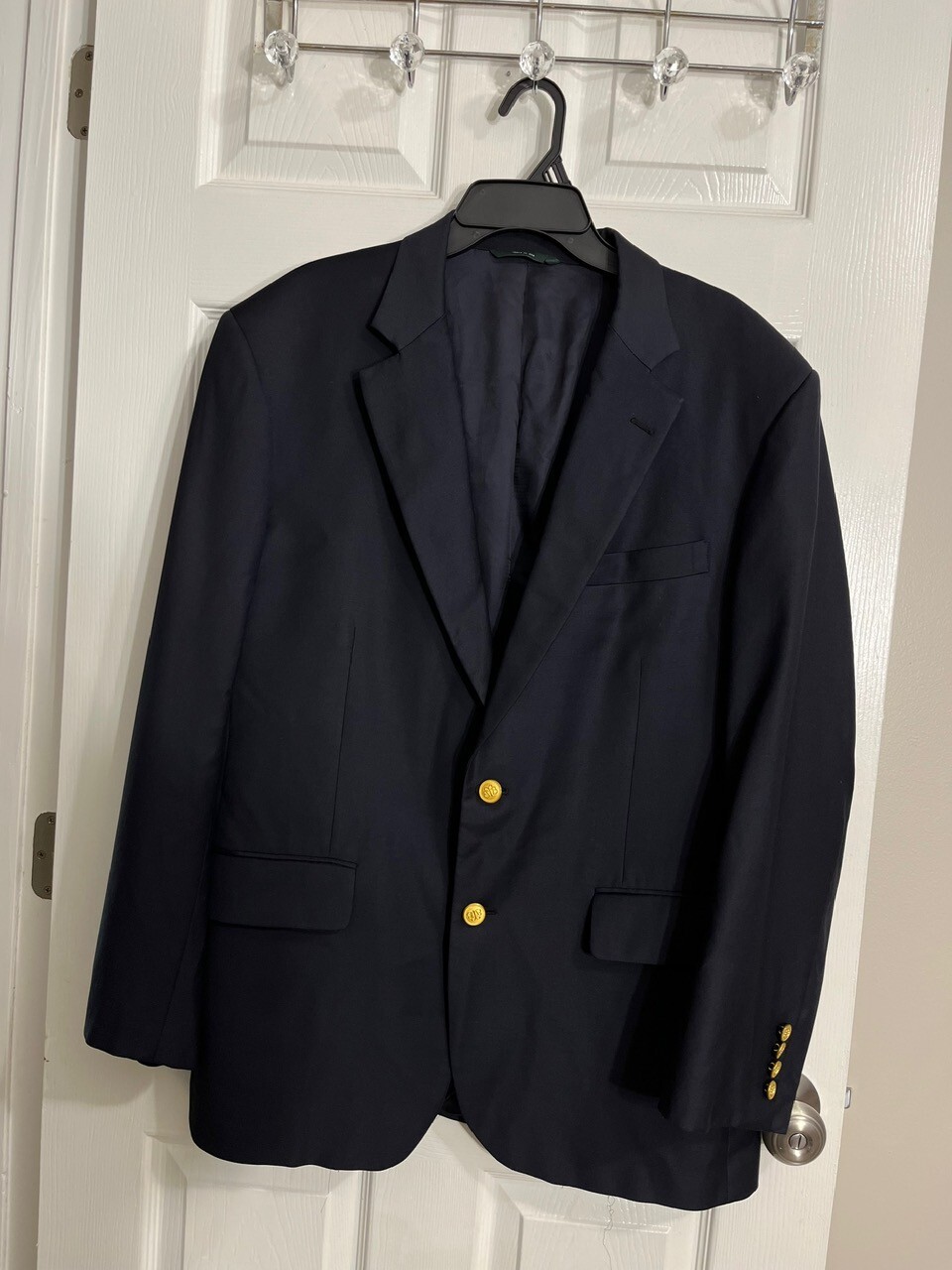 Brooks Brothers Wool super 120 Loro Piana gold buttons jacket Blazer Sz 43 VTG