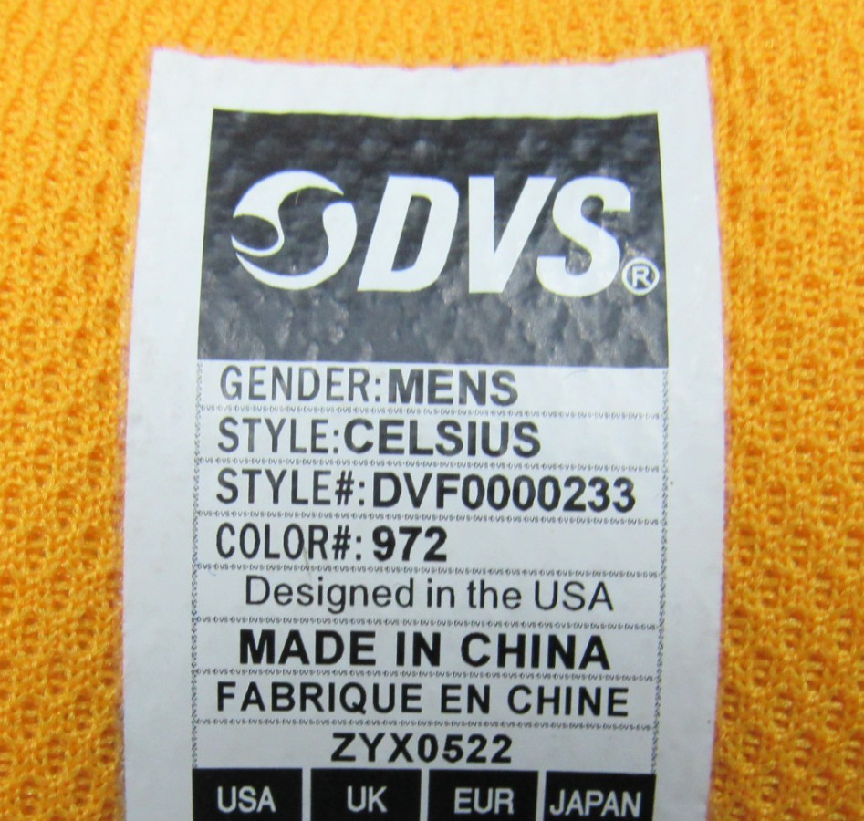 DVS Skateboard Shoes Celsius Black/Orange/Blue MEN’S 8.5