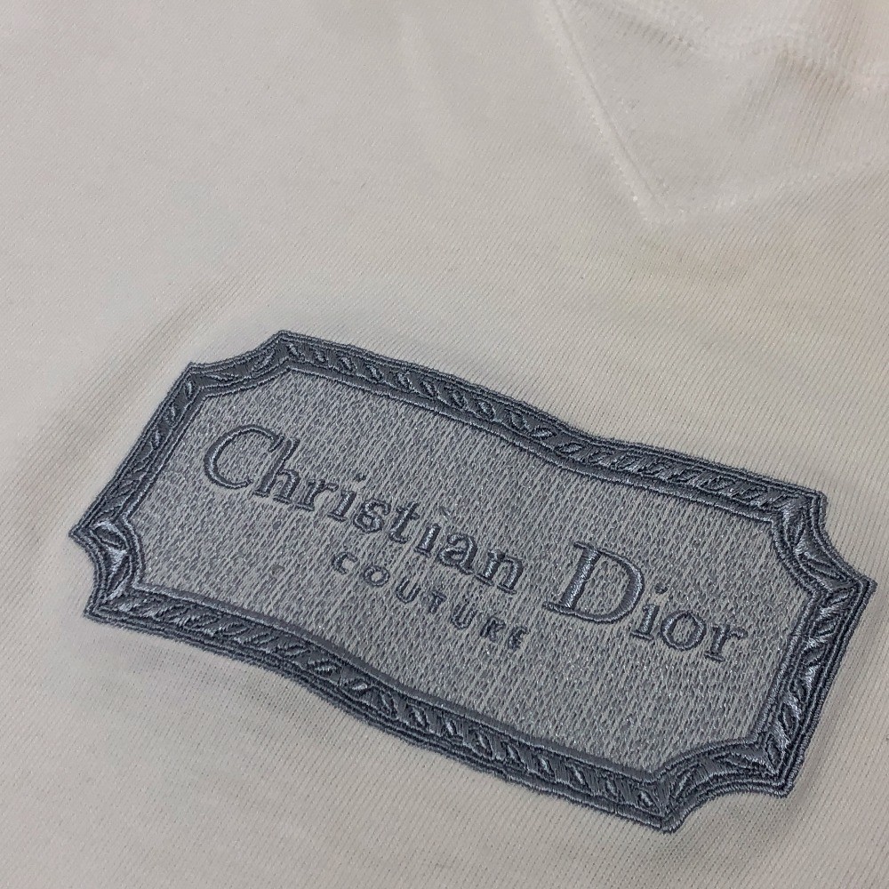 Dior 243J685B0 logo embroidery Apparel Tops Short Sleeve T-Shirt cotton White