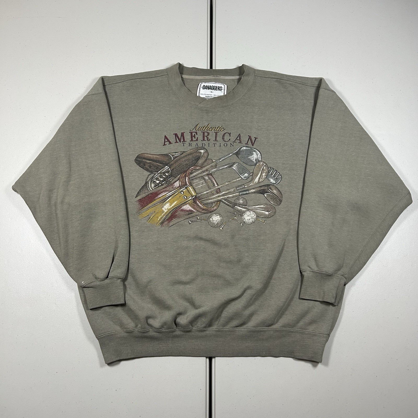 VTG Authentic American Classics Golf Graphic Sweatshirt Men’s Size XL 90s Preppy