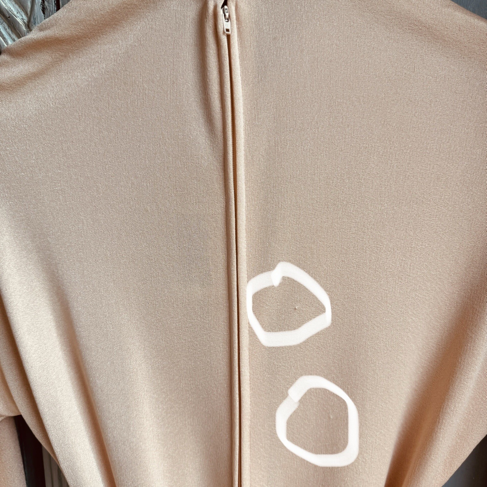Vintage 70’s NWT Rona NY Peach Gown ILGWU Dress Slinky Tulip Sz 12 Neiman Marcus
