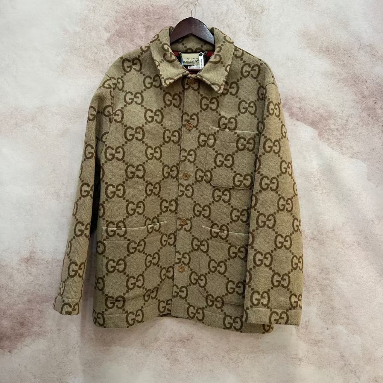 Gucci Jumbo GG‑jacquard Wool Shirt‑Jacket
