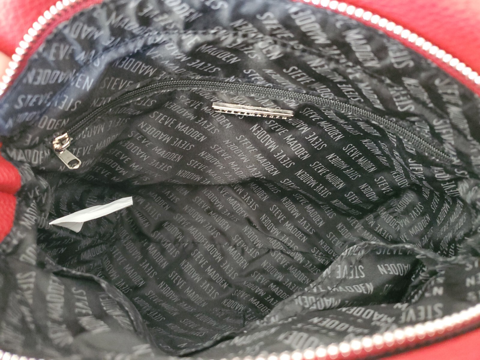 STEVE MADDEN BJULES HANDBAG RED QUILTED with Crossbody Strap Silver Accents NWT