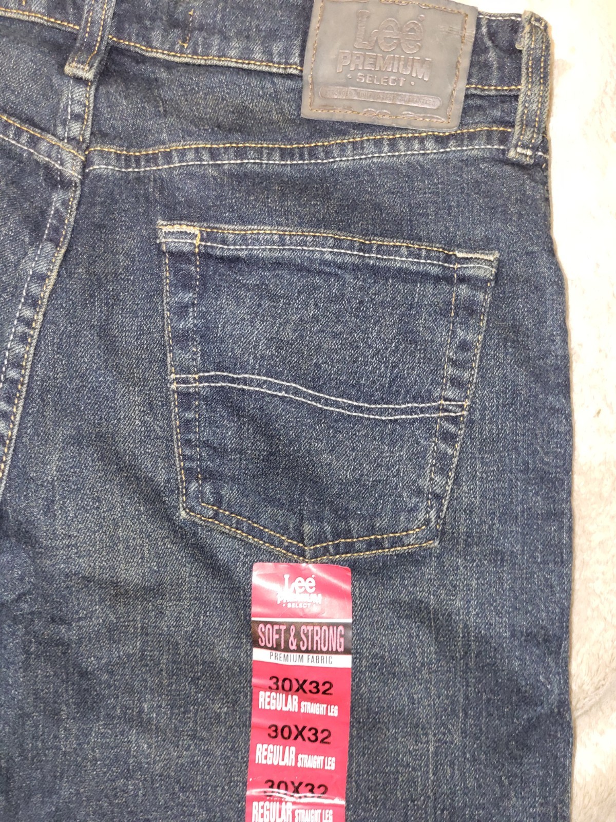Lee Premium Select Jeans Mens 30×32 New With Tags Regular Straight Dark Wash
