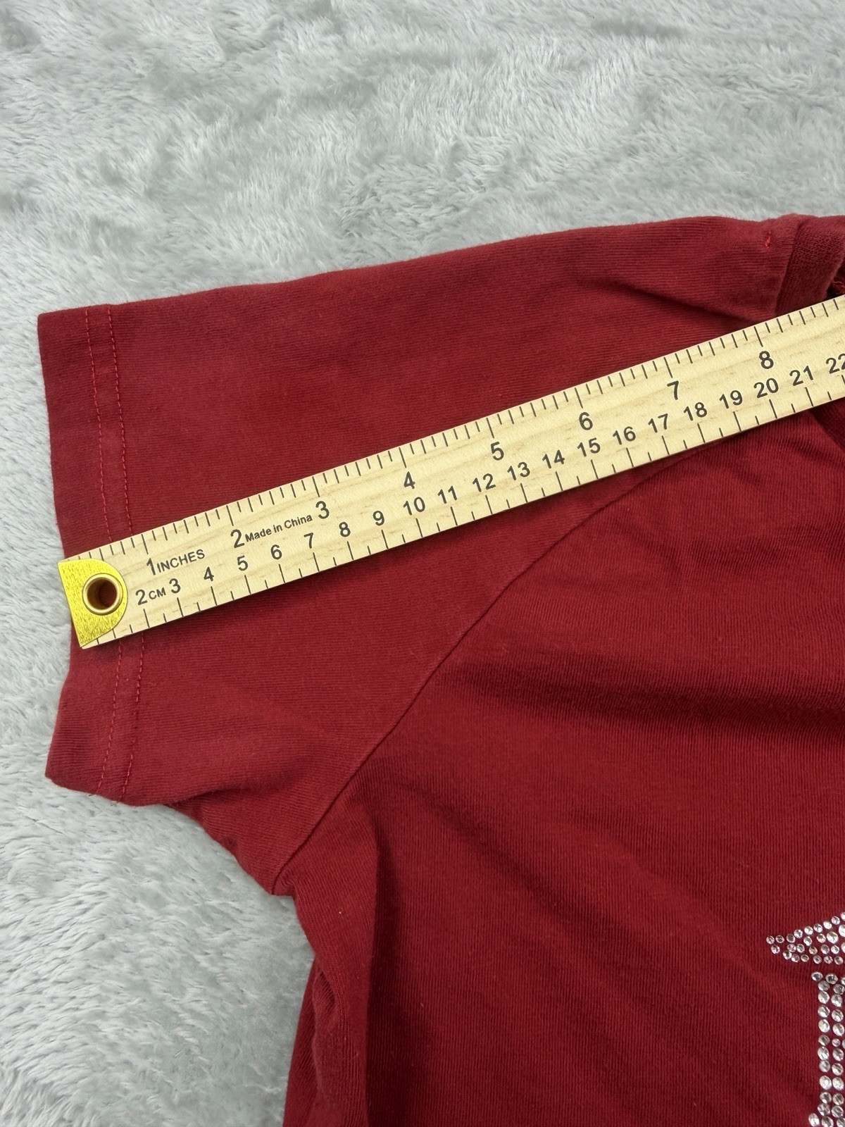 Kappa Sharia Tee Women’s Red Rhinestone Logo T Shirt Size Large Short sleeve