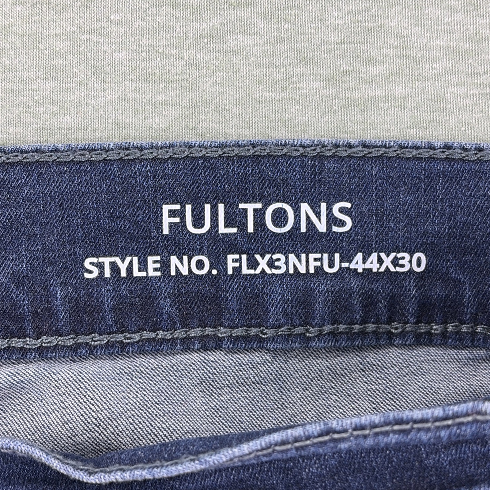 Mugsy Fultons Straight Fit Jeans Mens Size 44×30 Blue Dark Wash Denim Stretch
