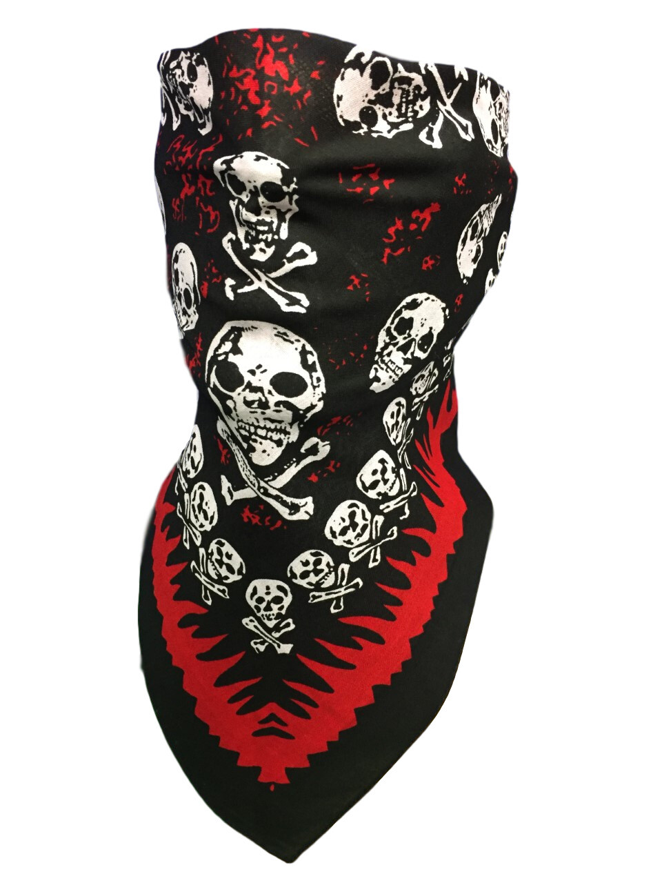 VELCRO®Brand ADJUSTABLE SKULL FLAME FACE BIKER MASK NECK COVER BANDANA HALLOWEEN