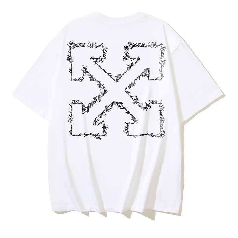 Off White Black White Logo Streetwear Graphic Shirt