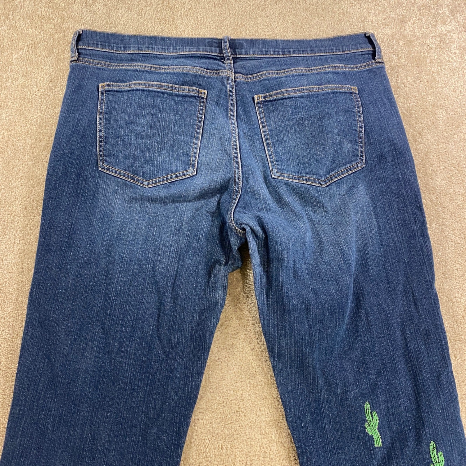 Banana Republic Girlfriend Jean Womens 32/14 Blue Cactus Embroidered