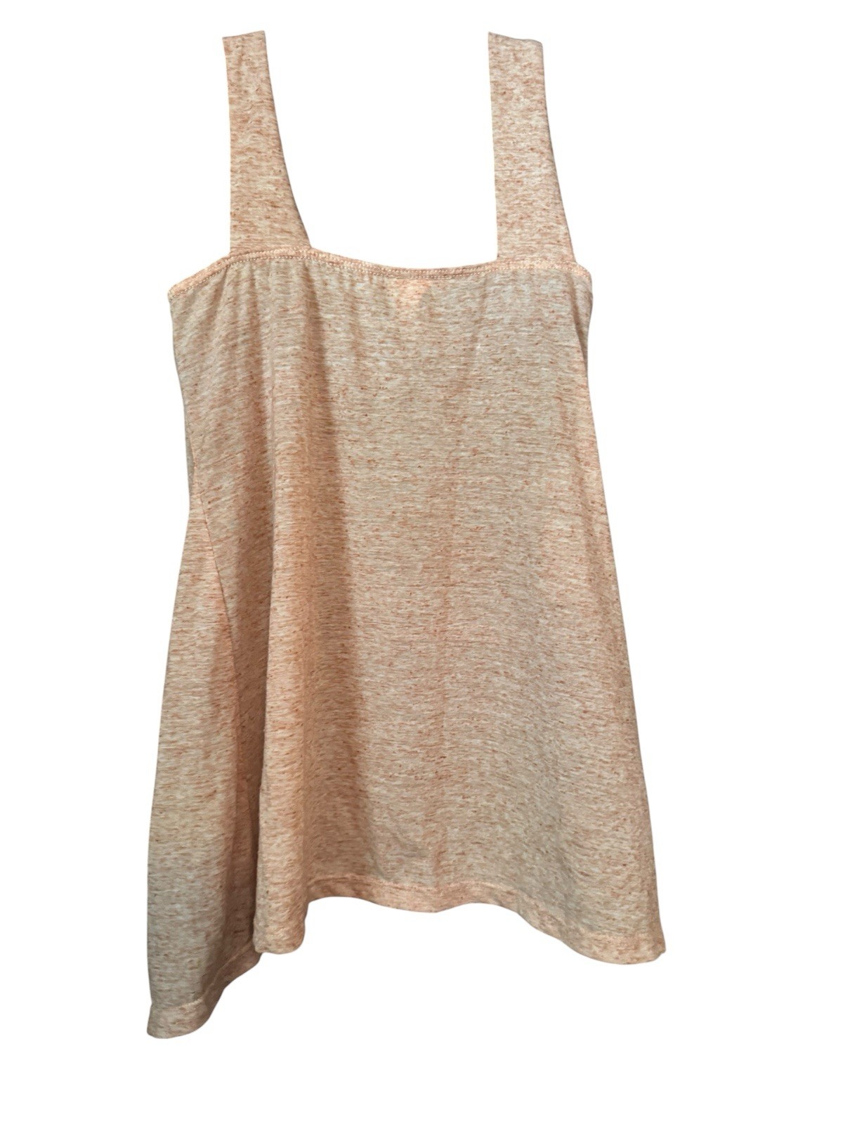 peach heather knit sleeveless top fabric rosette appliques