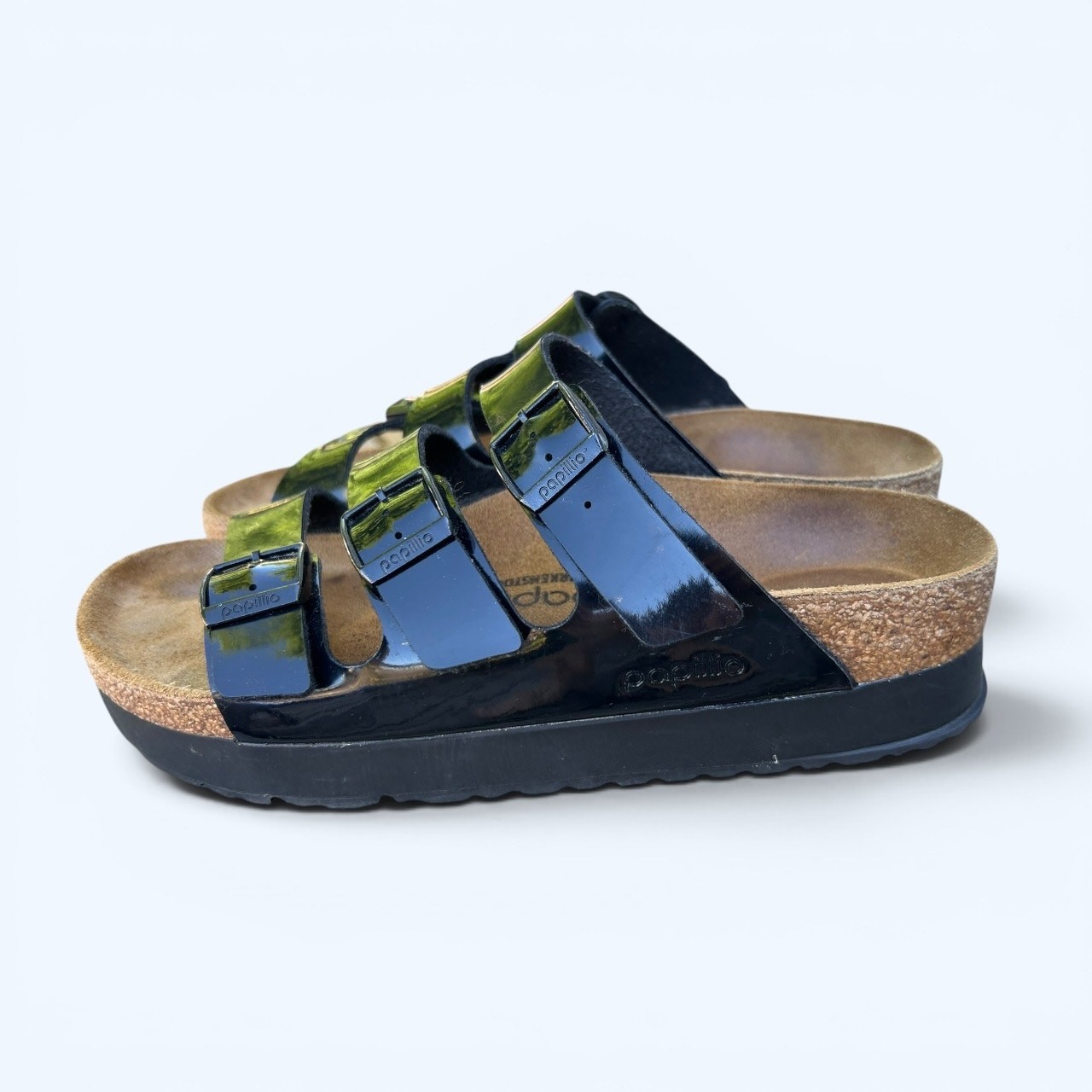 Birkenstock Papillio Florida Flex Platform Sandals – Black Patent EU 40 Narrow