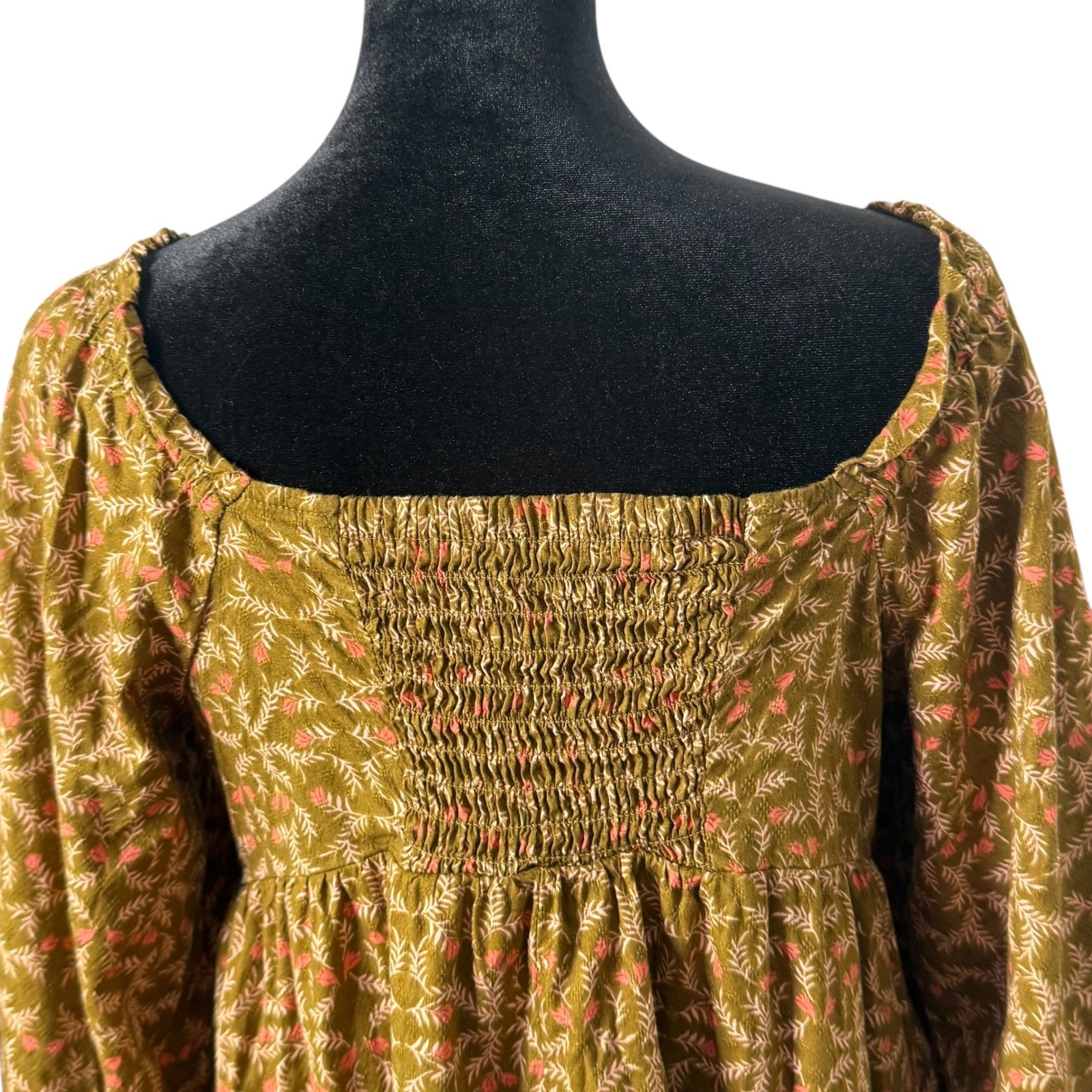 Universal Thread Tiered Mini Dress Smocked Square Neck Size XS Cottage Prairie