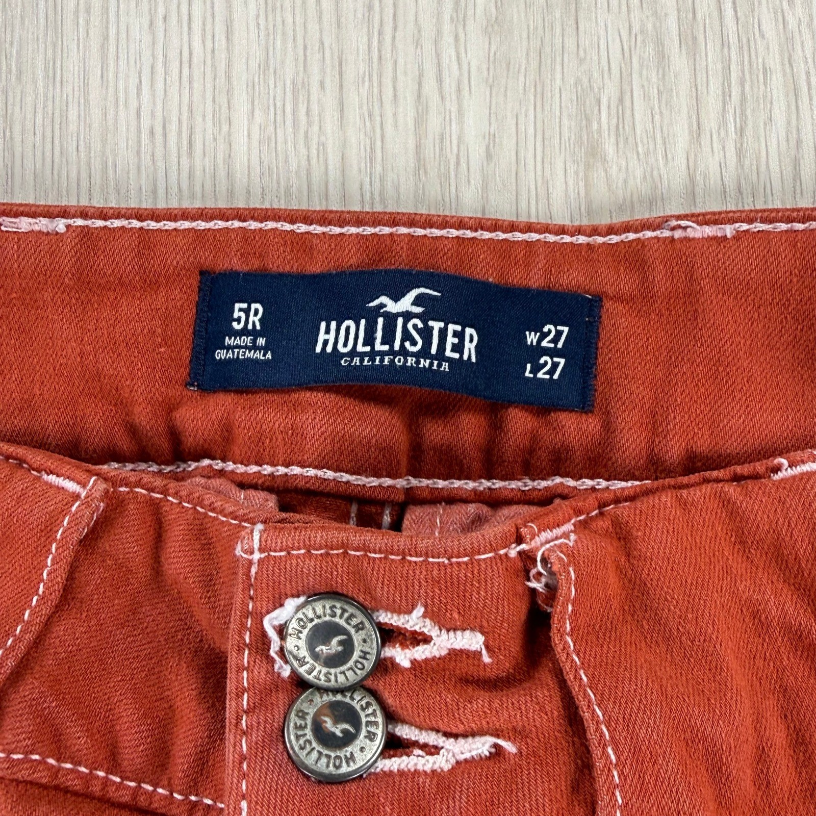 Utility Carpenter Pants Rust Red Contrast Stitch Utility Pants 5R 27 Y2K