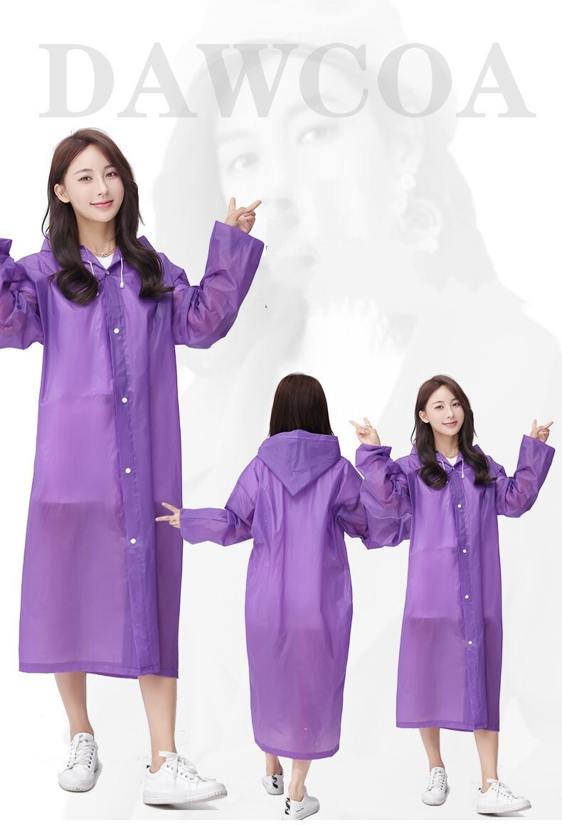 Unisex Adult Waterproof Raincoat Rain Coat Hooded Jacket Poncho Rainwear Camping