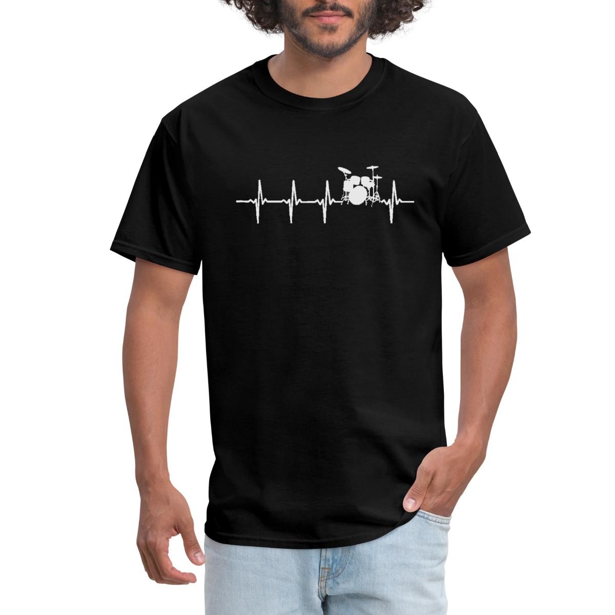 Drums Heartbeat Drummers Percussion Men’s T-Shirt
