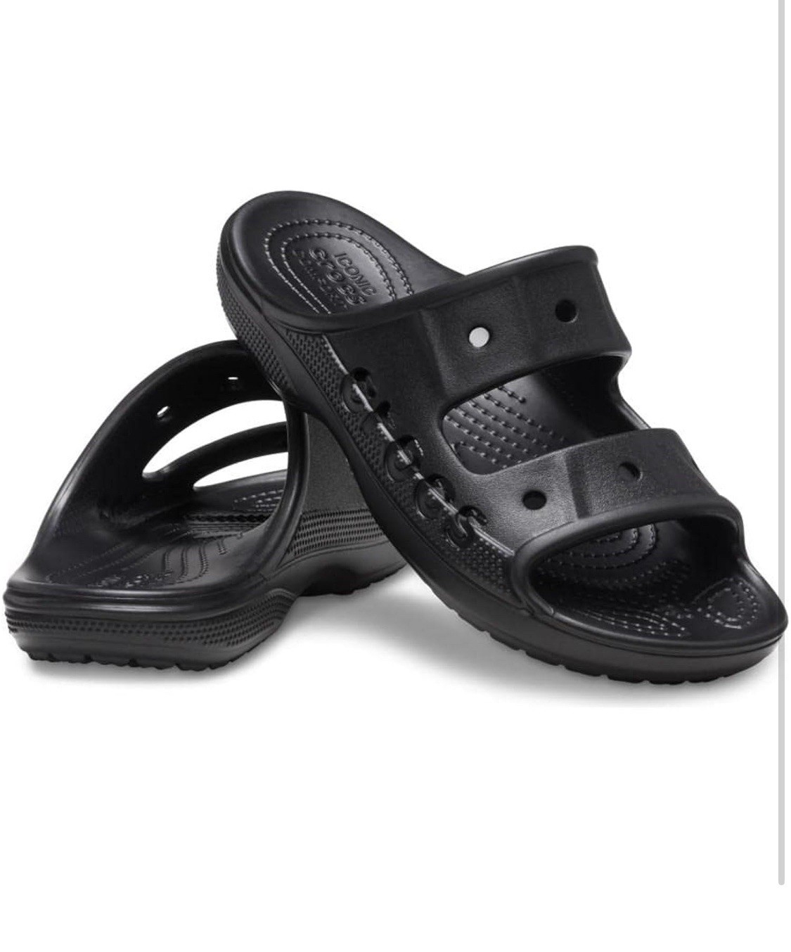 Crocs Sandals Unisex Size Us M7/W9 Black Baya Slide