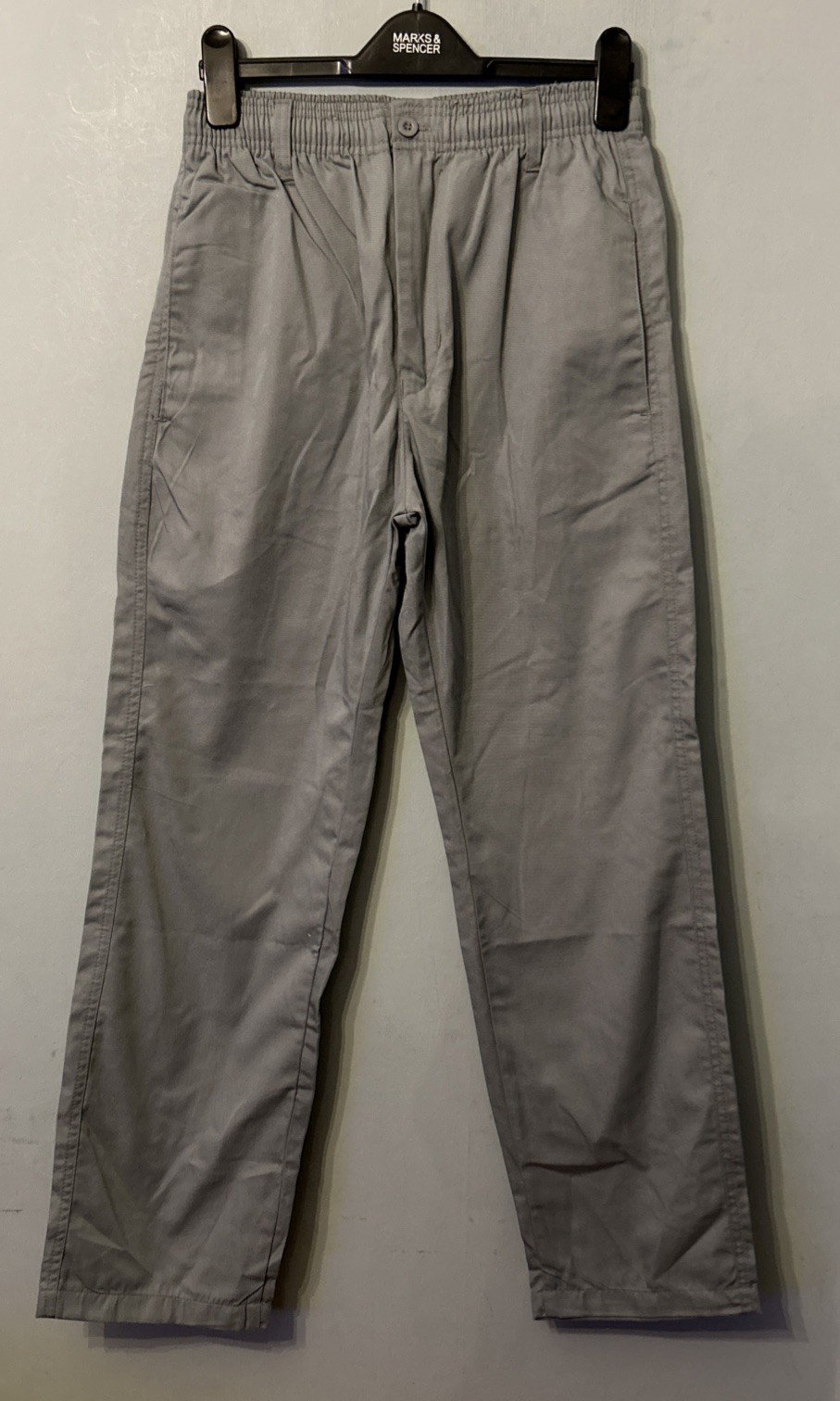 Grey Cotton/polyester blend Trousers Size S L29 W32