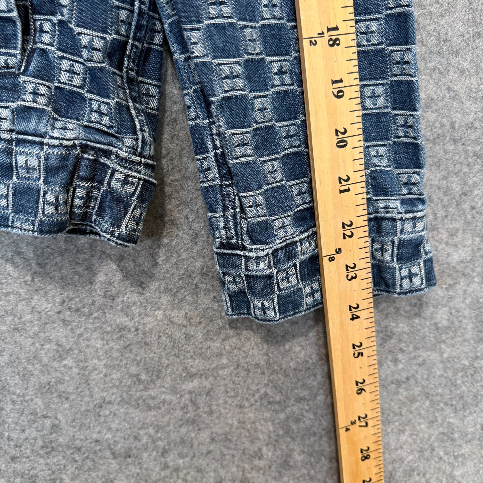 Ksubi Oh G Klassik Denim Trucker Jacket Mens Large AOP Monogram Logo Japanese
