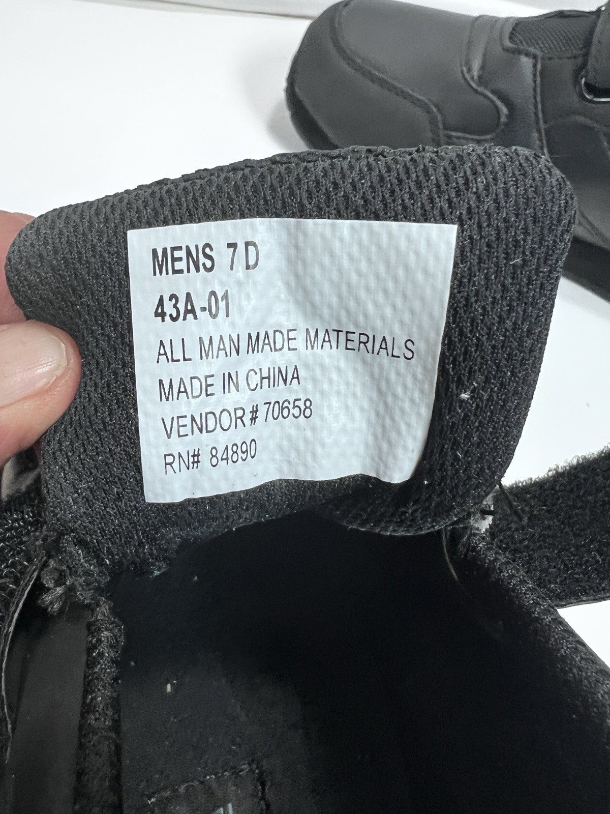 Omega Men’s Walking Shoes Size 7 D Black 43A-01 Comfort Zone Hook/Loop