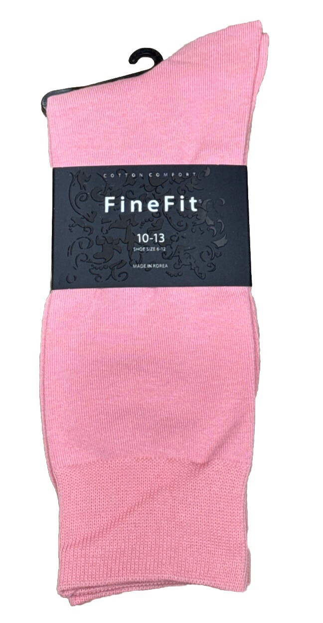 FineFit Cotton Comfort Sock Size 10-13 Puce Pink