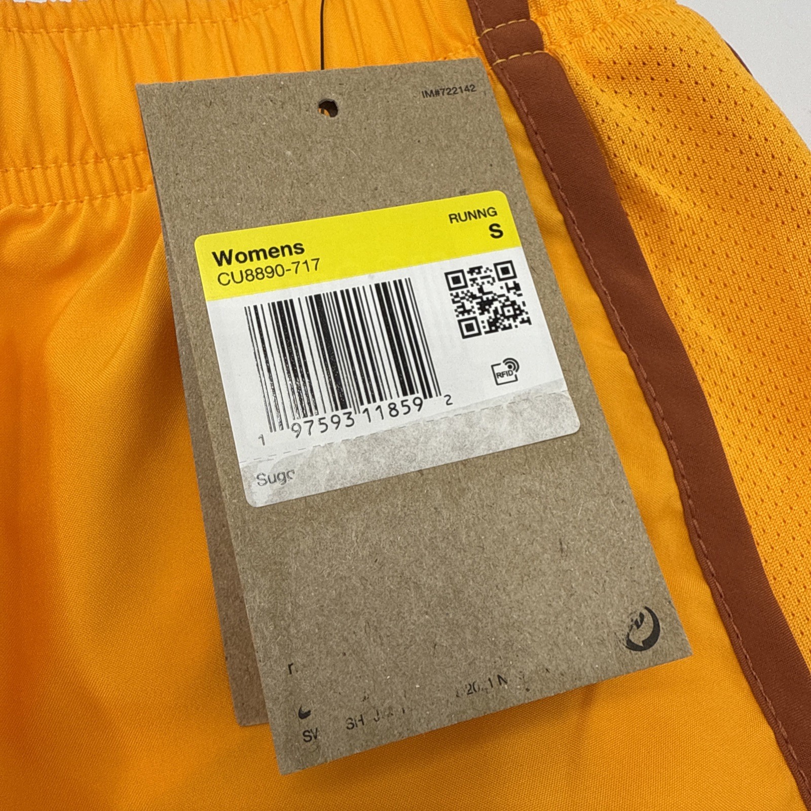 Nike Women’s Small 3″ Dri-FIT Icon Tempo Lined Running Shorts CU8890-333 Orange