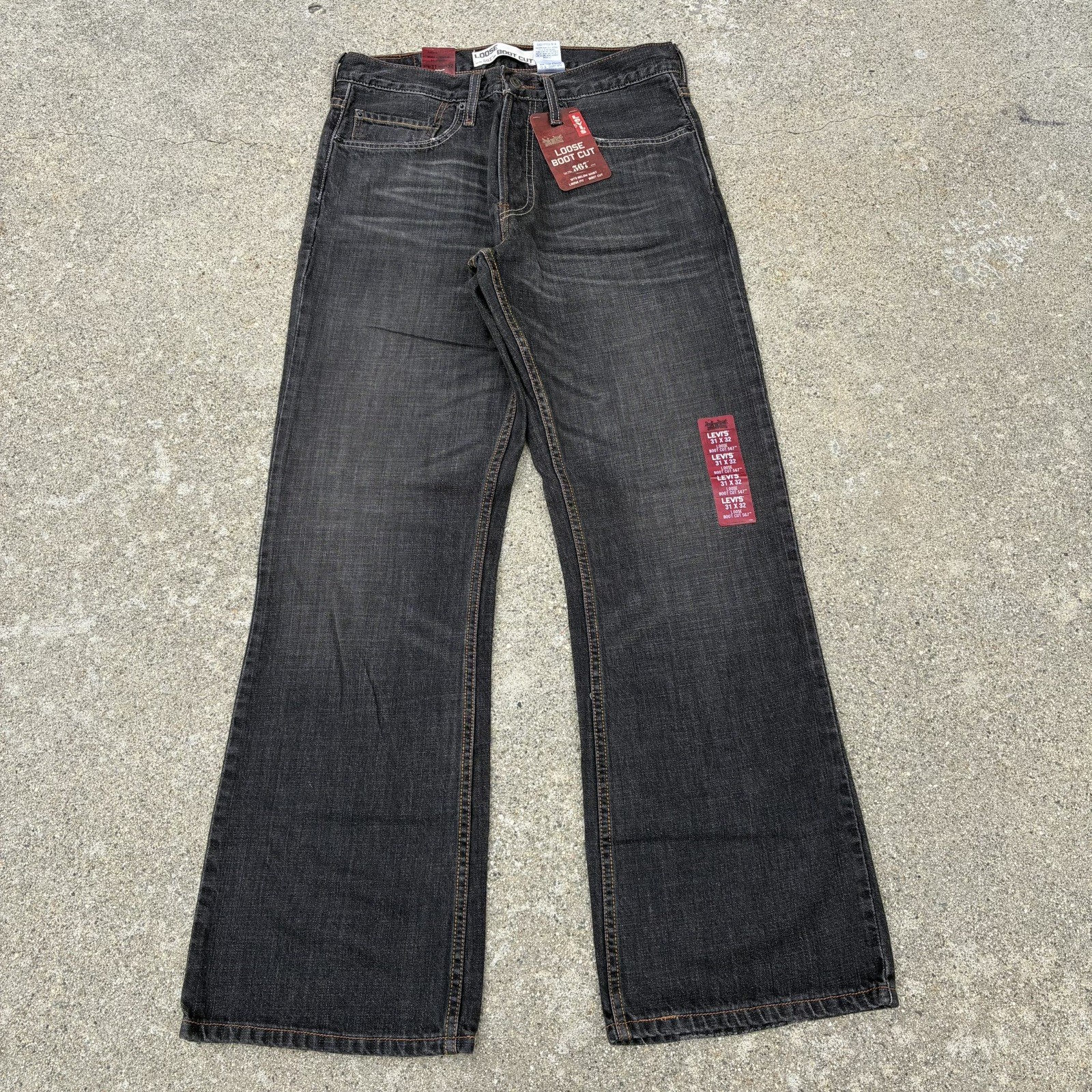 VTG Levi’s 567 Loose Boot Cut Black Jeans Men’s 31×32 DEADSTOCK