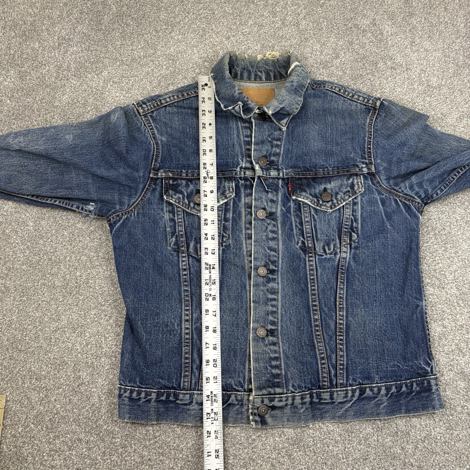 Levi’s 70505 Big E Type 3 Denim Trucker Jacket 42 (20.5×23.5) Vintage Distressed