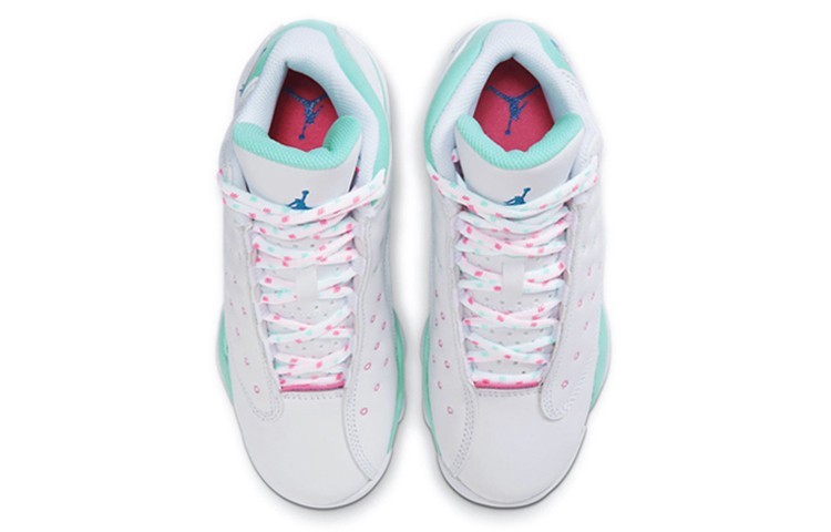 Jordan 13 Retro White Soar Green Pink GS 439358-100