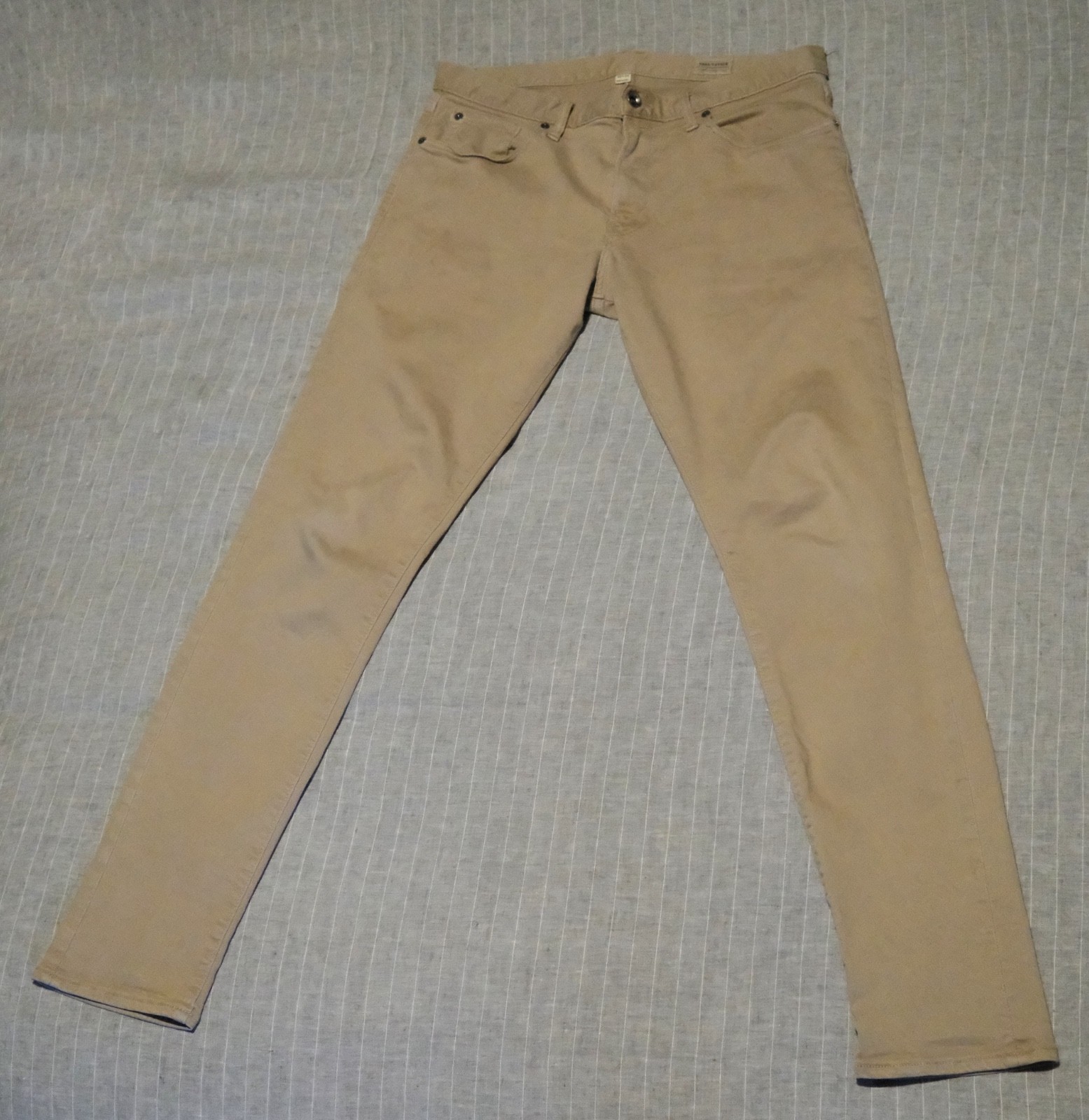 Todd Snyder Men’s Slim Fit Khaki Jeans Pants Tan Stretch Denim 32×34