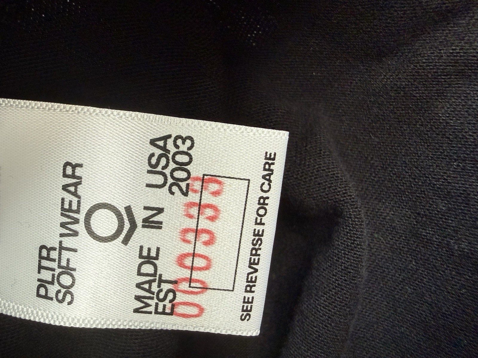 2003 PLTR Softwear Men’s Black Graphic Print Logo T-Shirt XL Crew Neck Cotton