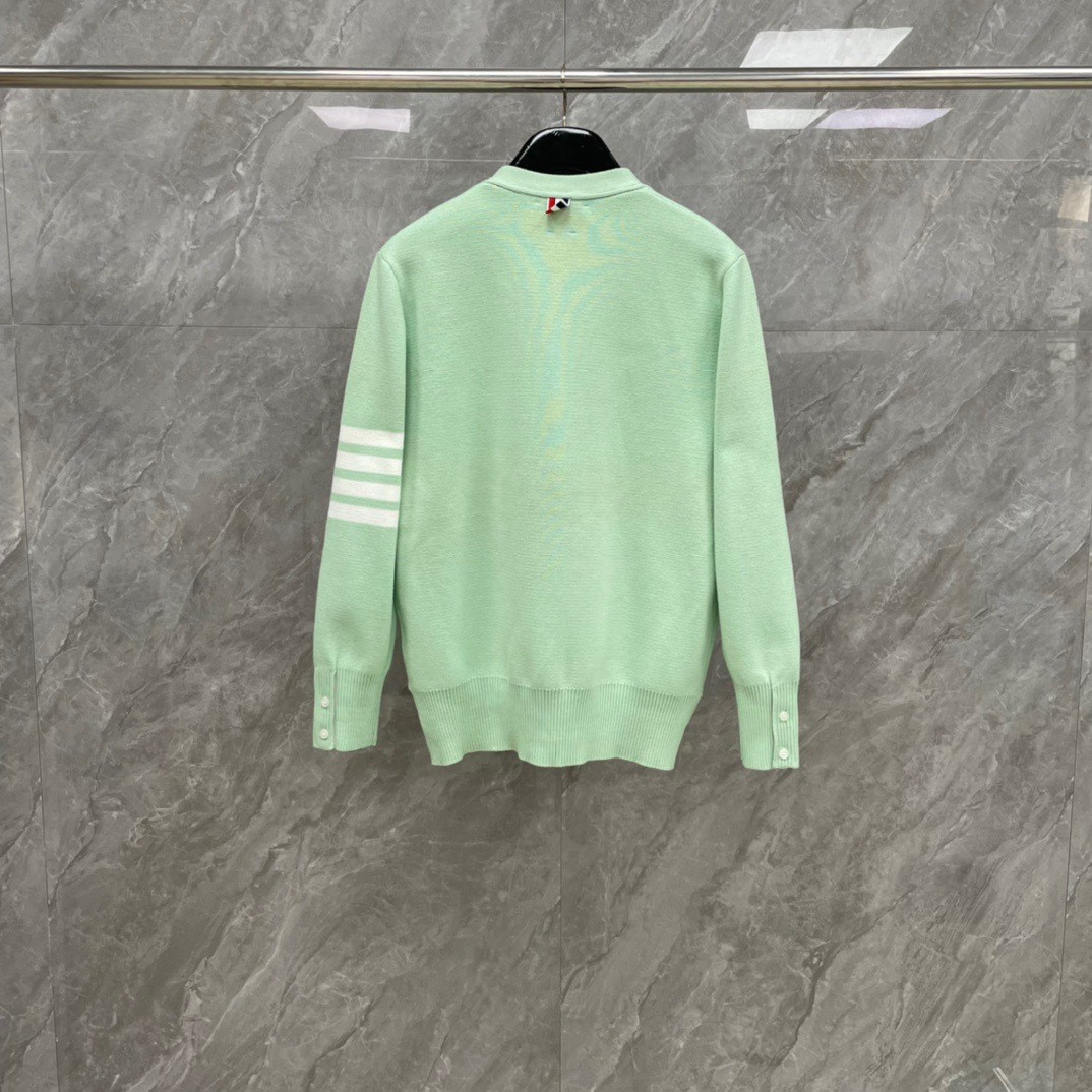 Thom Browne Men/womens Autumn Winter New Four Bars Striped Knitted Wool Cardigan