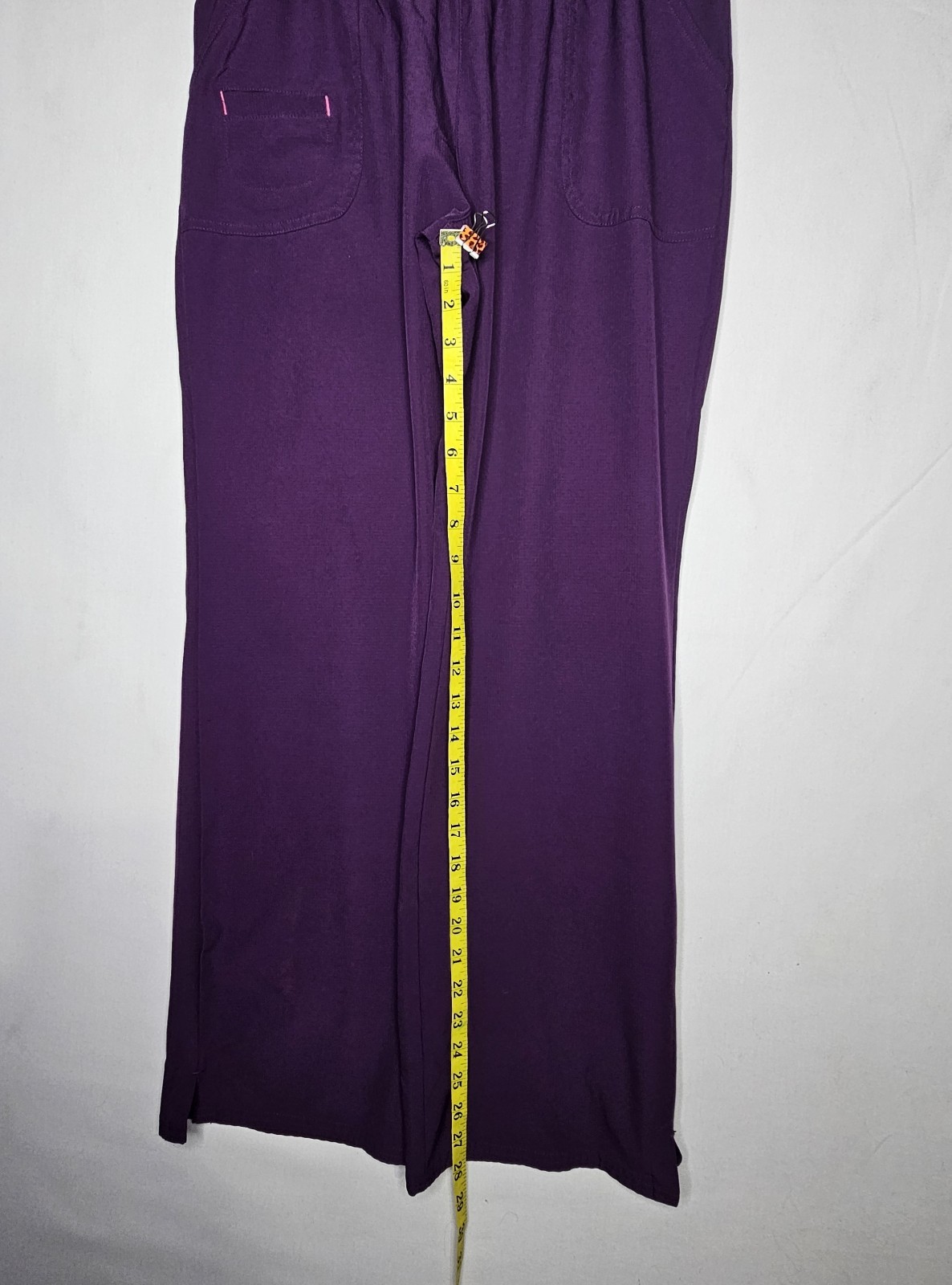 HeartSoul Scrubs Womens Medium Low Rise Stretch Pant 20110 EGPH Eggplant Purple