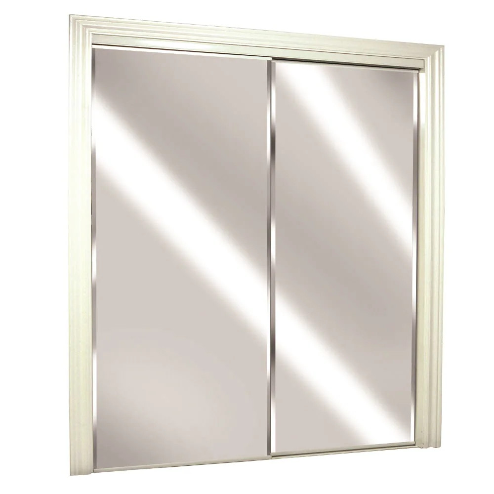 RELIABILT 48-in x 80-in (glass/mirror) Flush Mirrored glass Prefinished St|27126