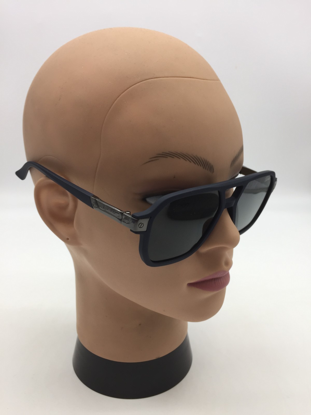 Cartier Matte Navy Trendy Luxury Sunglasses 55-17-142 Grey Lenses