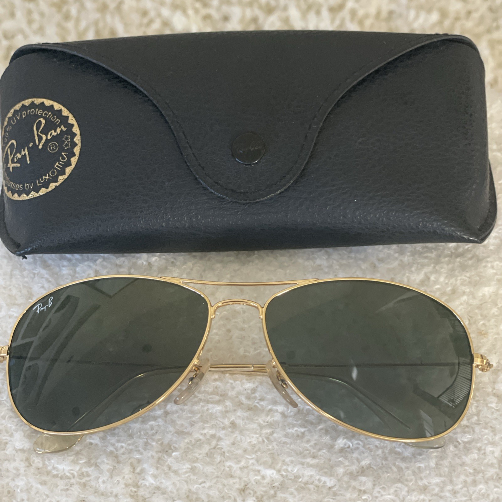 Ray-Ban RB3362 Cockpit Sunglasses 001/GF Gold Metal Frame Green Lens