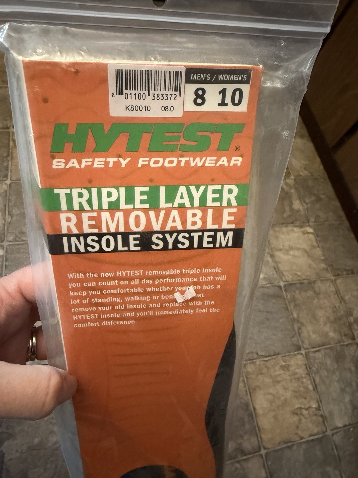 Hytest Triple Layer Removable Insole System Men’s 8 Or Women’s 10 New