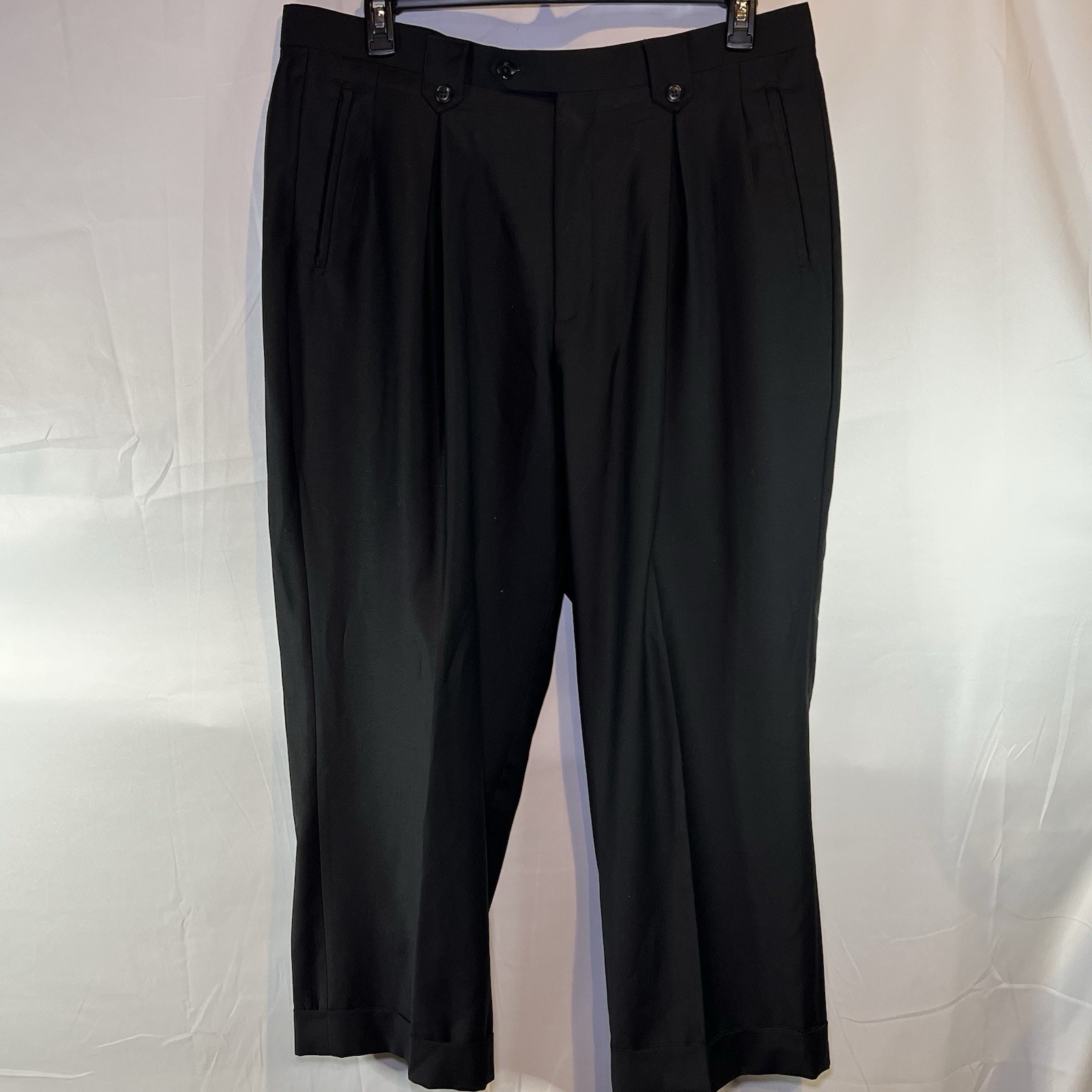 AZIONE SARTORIA ITALIANA Suit PANT Grey Cuffed Wool Dress Pants 48R Mauro 107