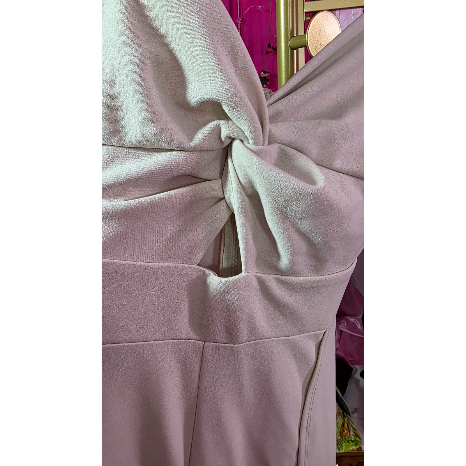 Streetwear Society Cream Wide Leg High Slit Knot Front Jumpsuit Small NWT