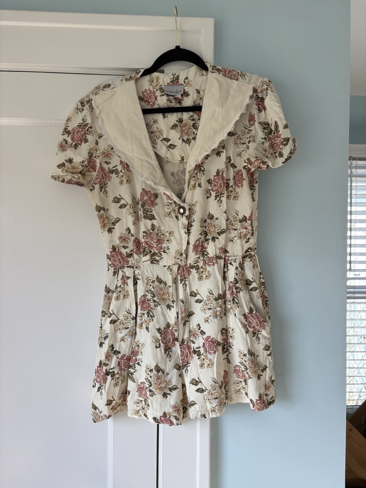 Vintage 90s Breakin’ Loose Floral Romper Cottagecore Grunge Playsuit 13/14