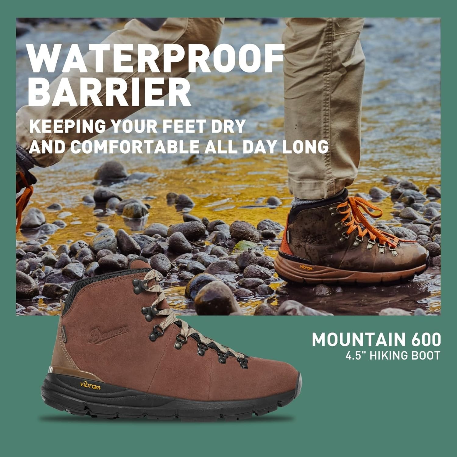 Danner – Mountain 600 Leaf GTX Men’s Hiking Boots, Brown, Size 10.5