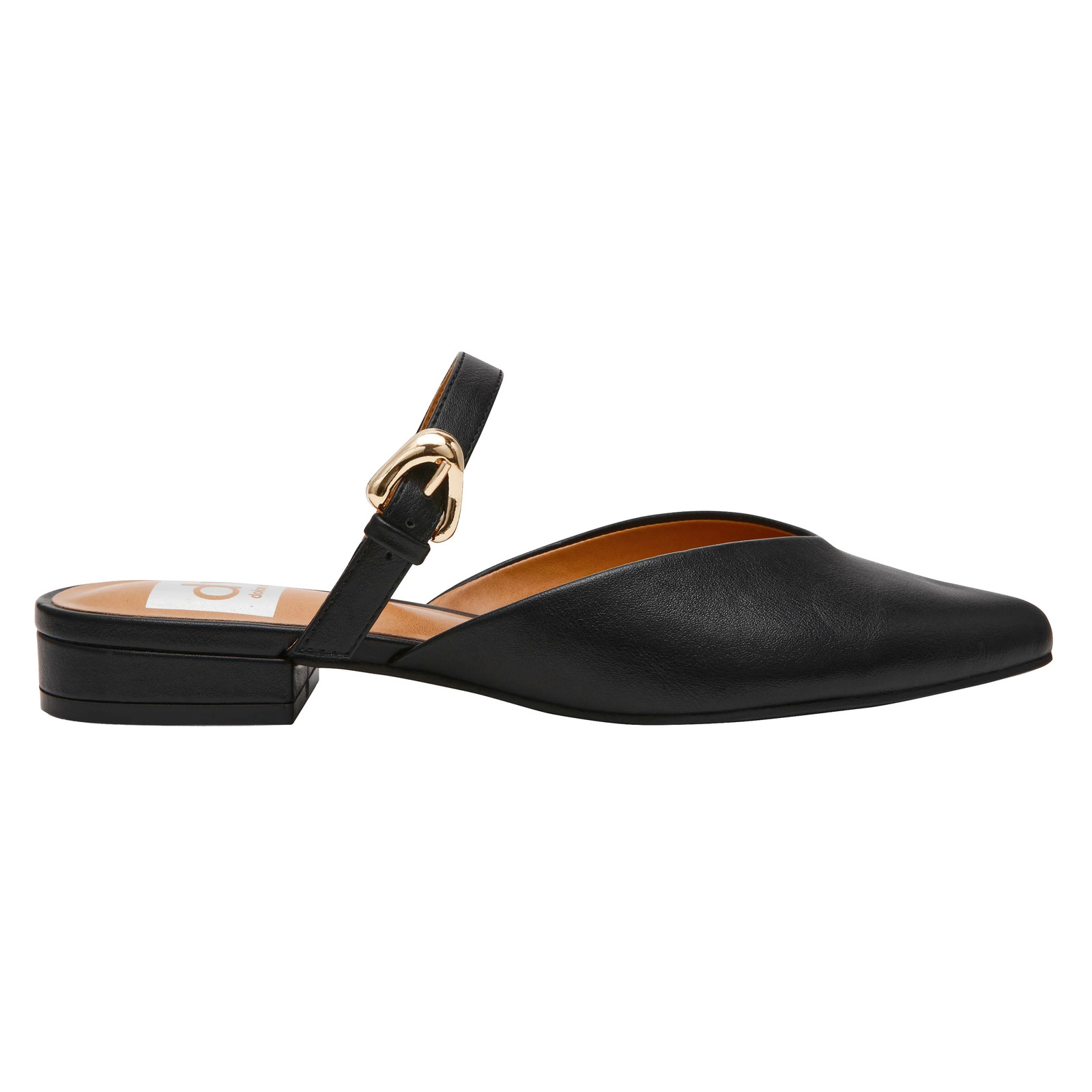 DV Dolce Vita Women’s Pointed Toe Flat Slip On Buckle Black Tan 6-11