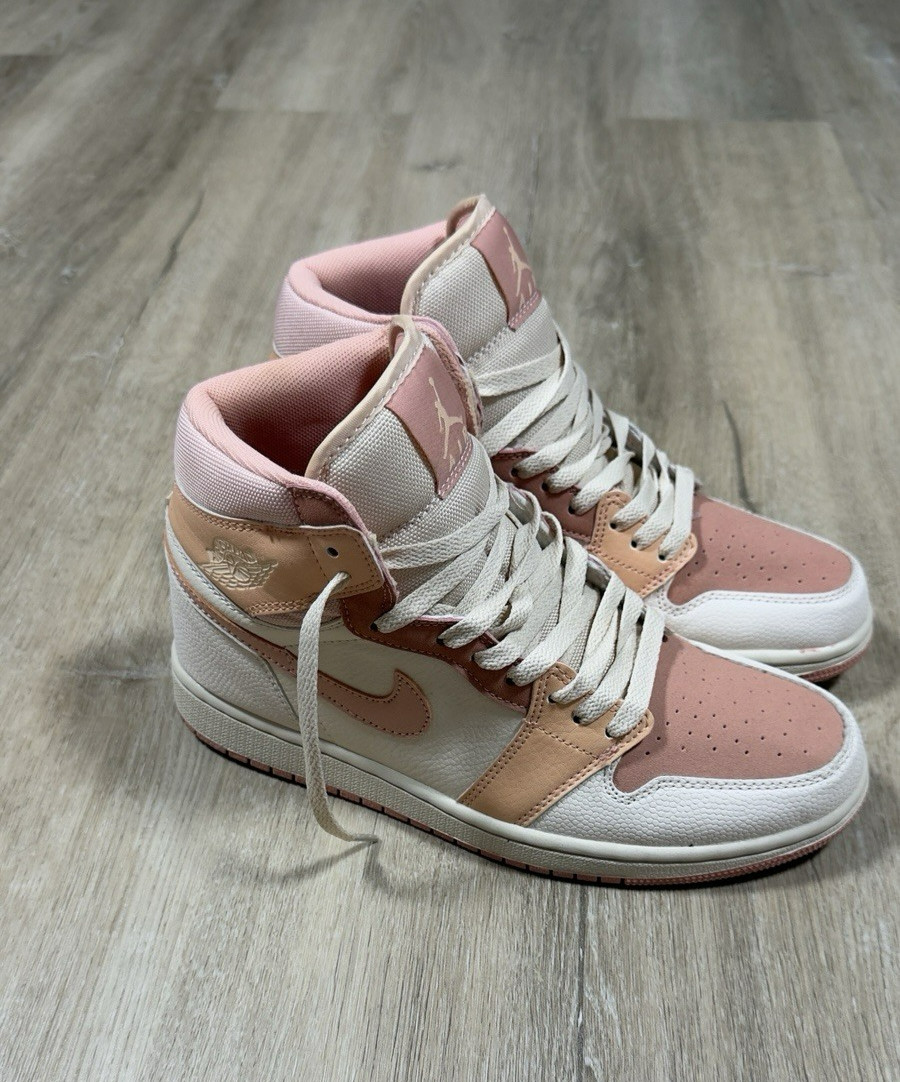 Nike Air Jordan 1 Mid Shoes Men’s Size 8.5 Apricot White Sneakers DH4270-800