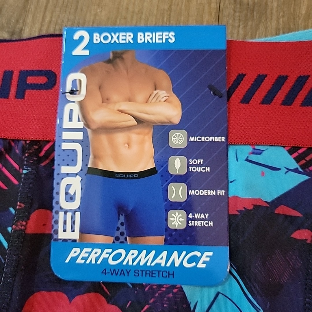 Men’s Equipo 2-pk. Performance Boxer Briefs Size Mens Medium Microfiber Stretch