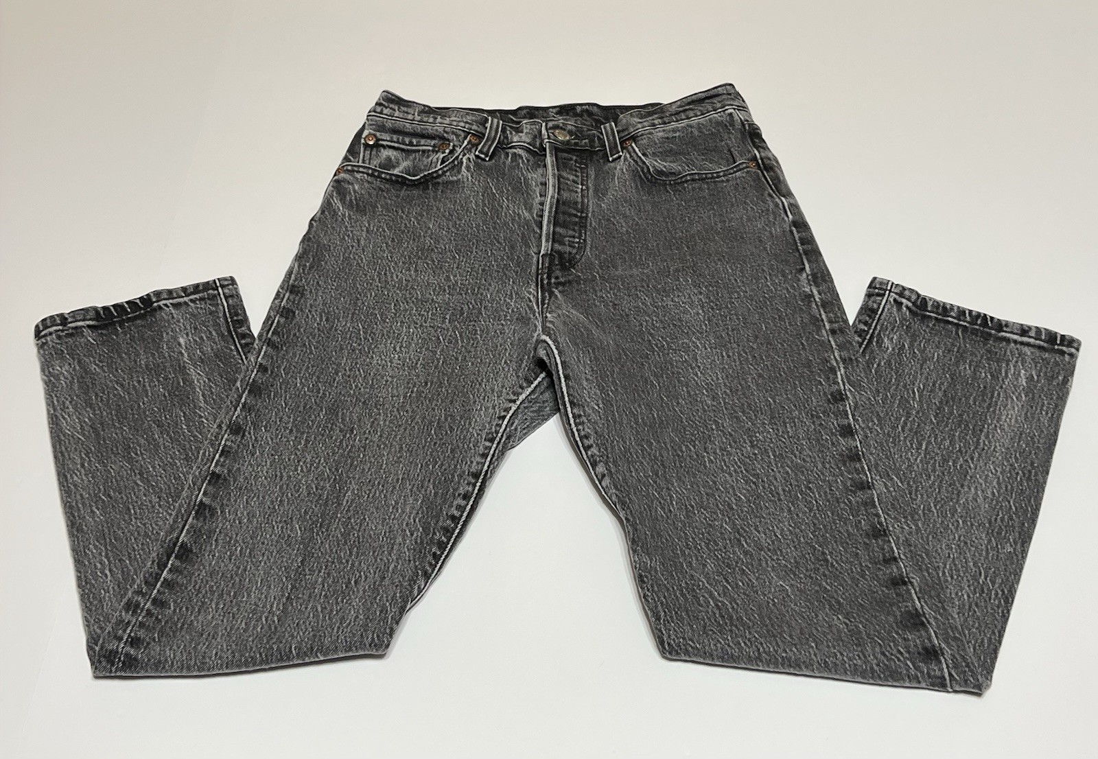 Levis Premium 501 Jeans Womens Tag 27×28 (27×27) Faded Black/Gray Denim