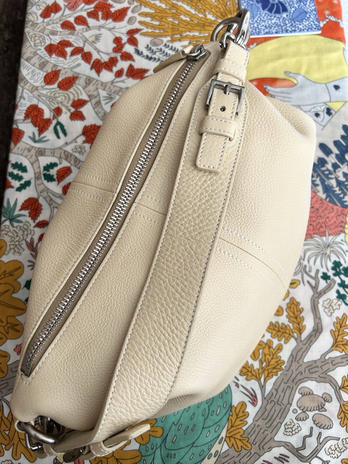 Prada Vitello Daino Leather Shoulder Bag | Ivory Beige | Made in Italy