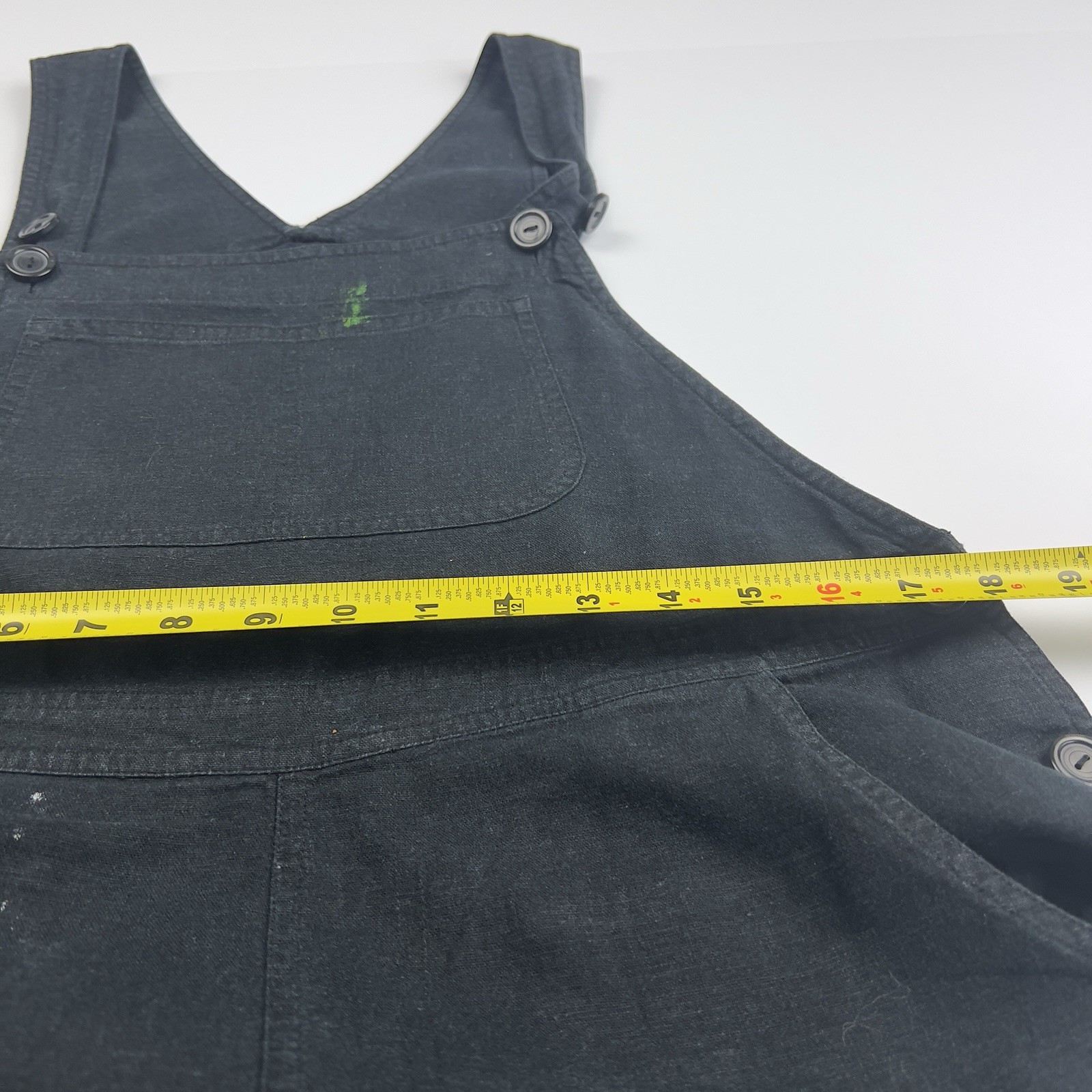 Vintage White Stag Black Linen Overalls Embroidered Artist Painters Jumpsuit M