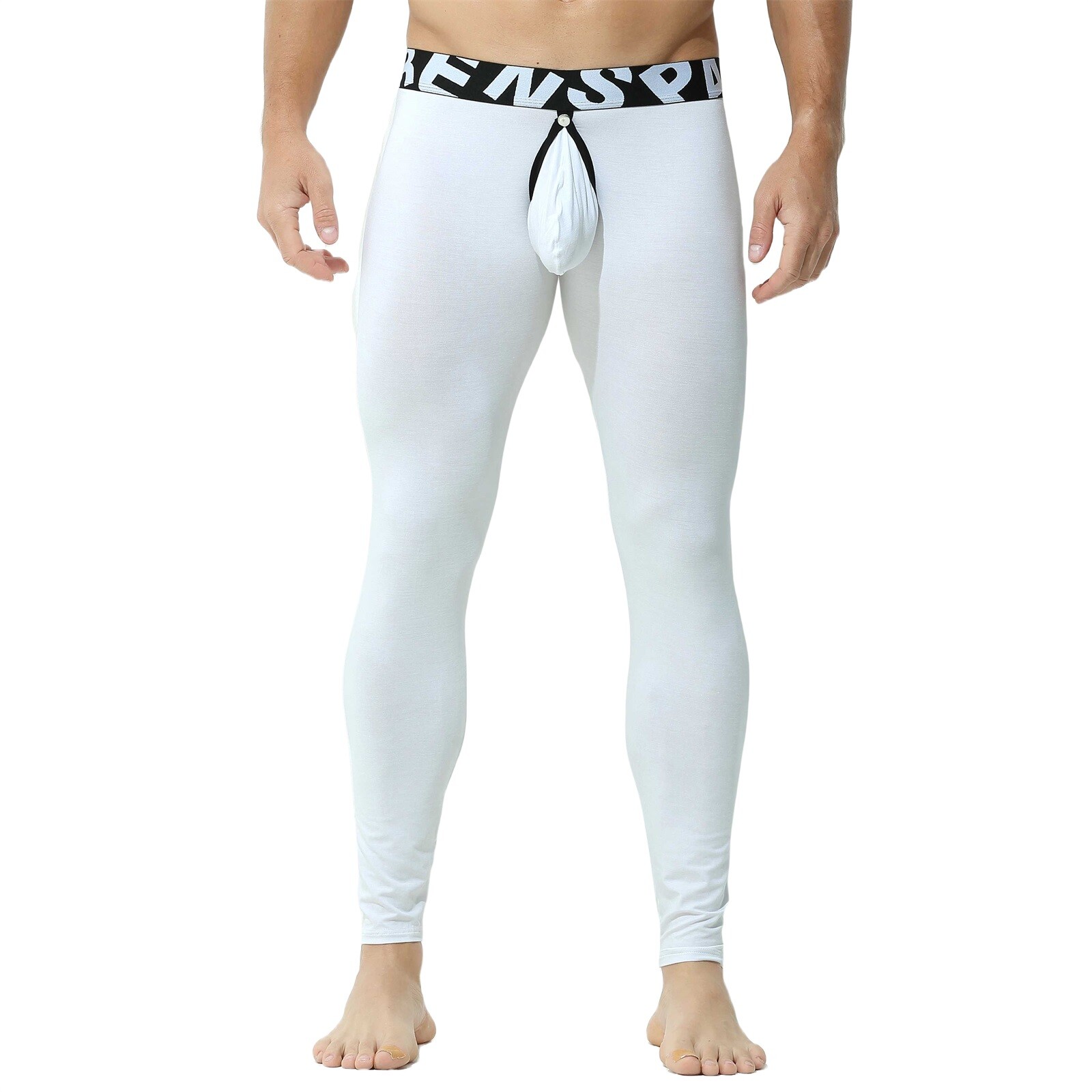 Men Sexy Thermal Long Johns Legging Pants U Convex Seperate Pouch Soft Underwear