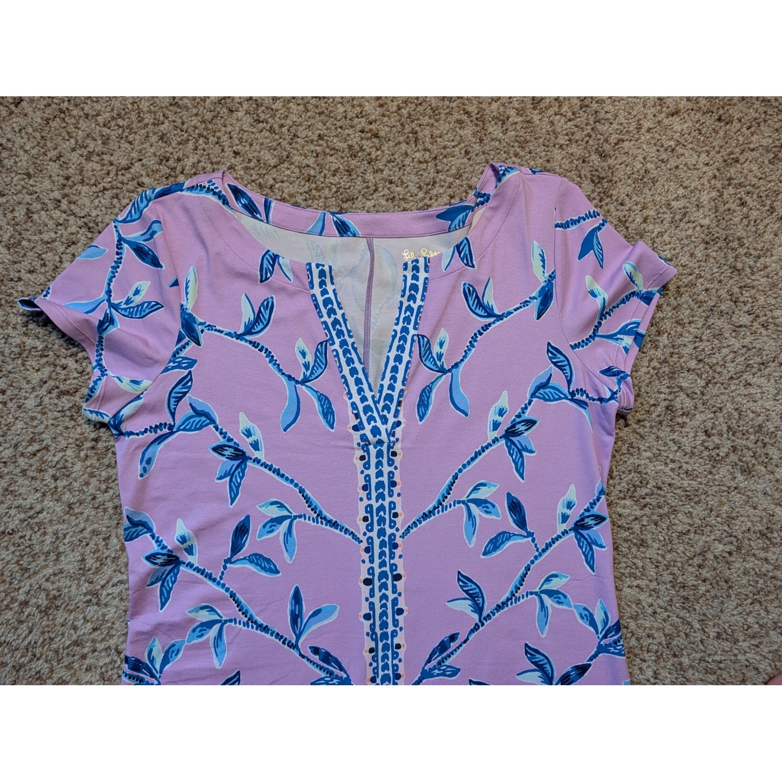 Lilly Pulitzer Sophiletta Dress Womens L Purple Slathouse Jungle Elephant UPF50